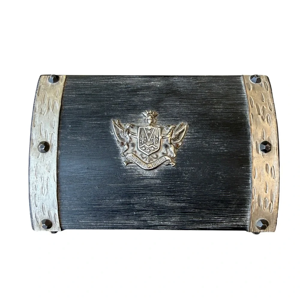 Vintage Gothic Jewelry Box Medieval Castle‎ Trinket Treasure Chest Made in Japan